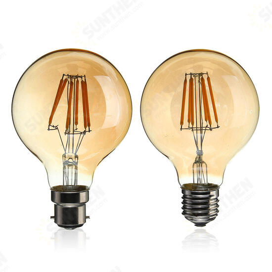 B22/E27 Dimmable G80 LED 6W Vintage Globe Cage Edison Filament Light Bulb Lamp AC220V