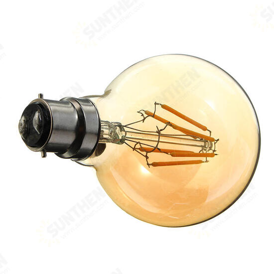 B22/E27 Dimmable G80 LED 6W Vintage Globe Cage Edison Filament Light Bulb Lamp AC220V