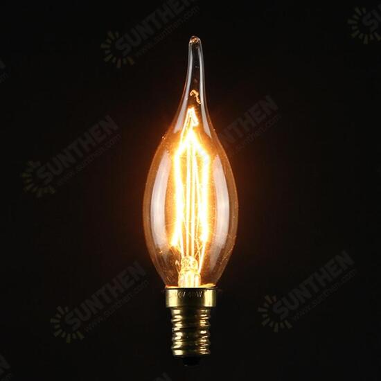 C35 40W E14 Vintage Antique Edison Carbon Filamnet Clear Glass Bulb 220V