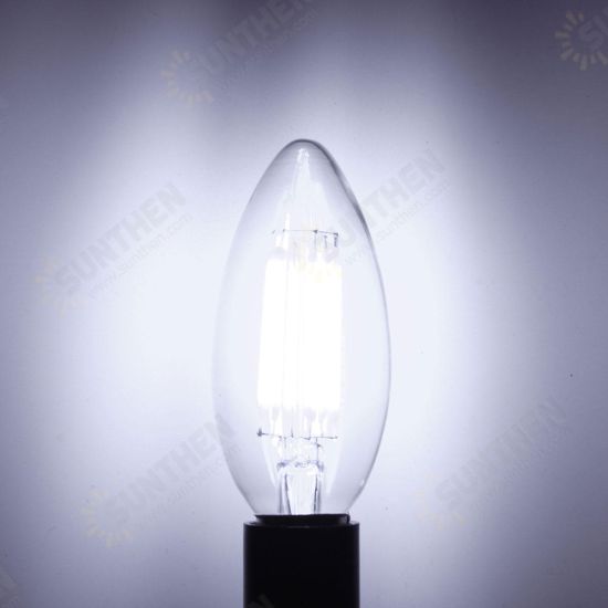 Dimmable E14 6W COB 600Lm Edison Filament Bulb LED Light Candle AC 110V