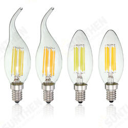 Dimmable E14 6W COB 600Lm Edison Filament Bulb LED Light Candle AC 110V
