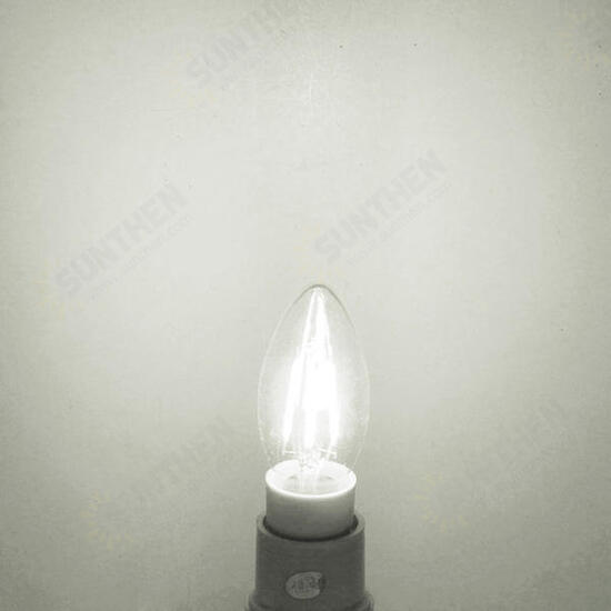 E14 4W Pure/Warm White Edison Filament LED Candle Flame Lamp 220-240V