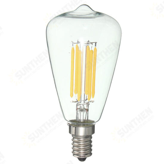 E14 6W LED Filament COB Retro Pure White Warm White Candle Light Lamp Bulb AC220V
