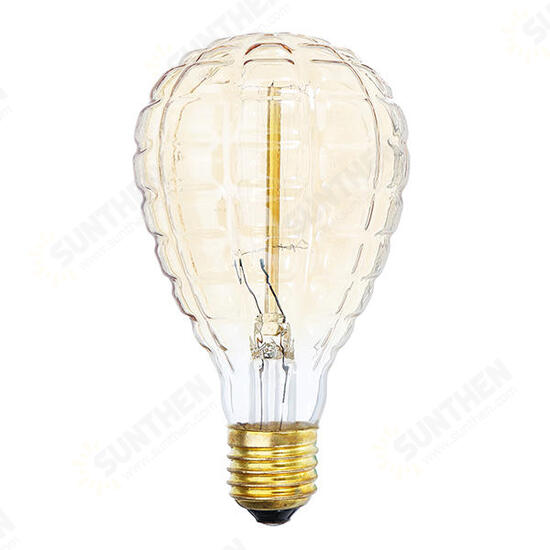 E27 40W Warm White Pineapple Fire Balloon Retro Vintage Edison Global Incandescent Light Bulb AC220V