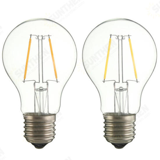 E27 A60 2W White/Warm White COB LED Filament Retro Edison Bulbs AC 220V