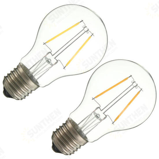 E27 A60 2W White/Warm White COB LED Filament Retro Edison Bulbs AC 220V