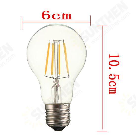 E27 A60 4W Warm White/ White Edison Filament LED COB Dimmable Globe Bulb Lamp AC220V/110V