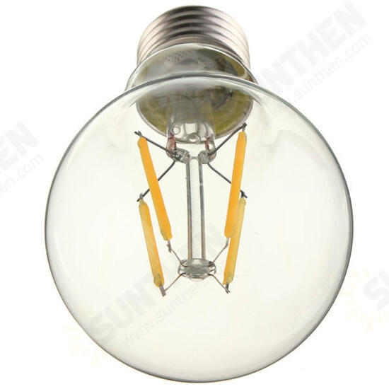 E27 A60 4W Warm White/ White Edison Filament LED COB Dimmable Globe Bulb Lamp AC220V/110V