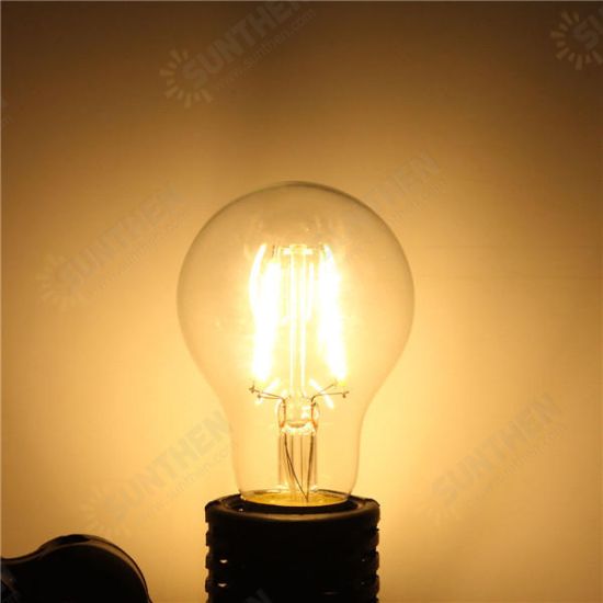 E27 A60 4W Warm White/ White Edison Filament LED COB Dimmable Globe Bulb Lamp AC220V/110V