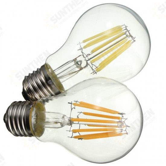 E27 A60 LED 8W COB Edison Retro Filament Light White/Warm White Tungsten Globe Lamp Bulb AC 220V