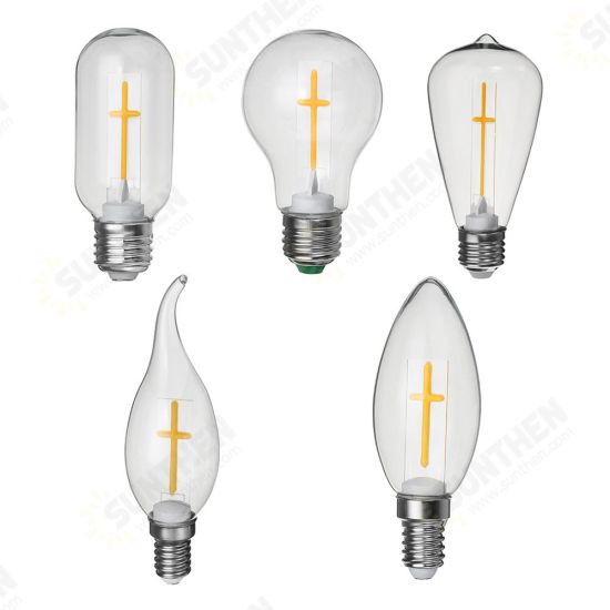 E27 E14 2W 4W A60 T45 ST64 Candle Pull Tail Warm White Cross Incandescent Light Bulb AC180-265V