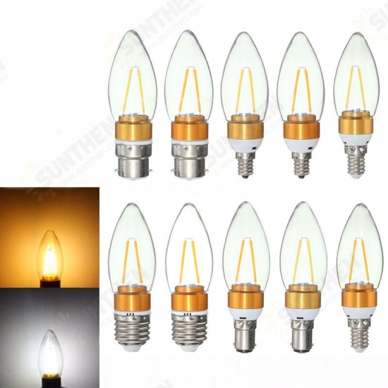 E27 E14 E12 B22 B15 2W Non-Dimmable Edison Filament Incandescent Candle Light Bulb Lamp 110V