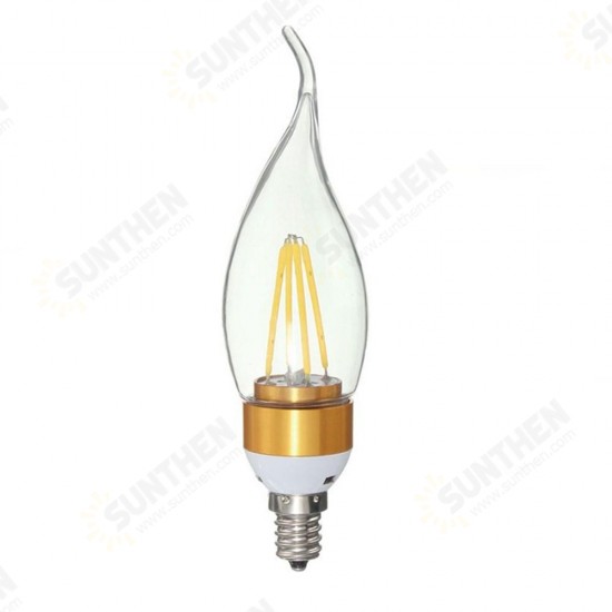 E27 E14 E12 B22 B15 4W Glod Pull Tail Incandescent Candle Light Bulb Non-Dimmable 110V