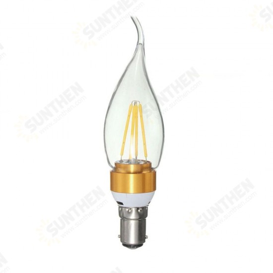 E27 E14 E12 B22 B15 4W Glod Pull Tail Incandescent Candle Light Bulb Non-Dimmable 110V