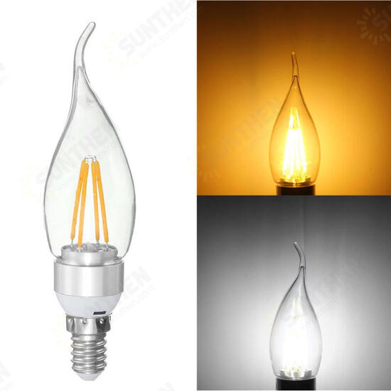 E27 E14 E12 B22 B15 4W Silver Pull Tail Incandescent Light Lamp Bulb Non-Dimmable 110V