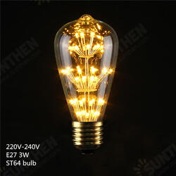 E27 ST64 3W Vintage Antique Edison Style Carbon Filament Clear Glass Bulb 220-240V E27 ST64 3W Vintage Antique Edison Style Carbon Filament Clear Glass Bulb 220-240V