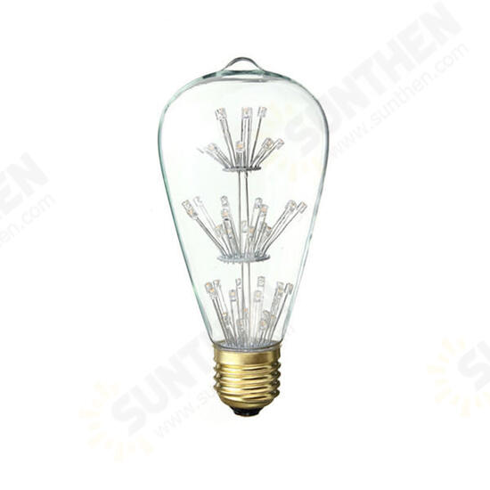 E27 ST64 3W Vintage Antique Edison Style Carbon Filament Clear Glass Bulb 220-240V