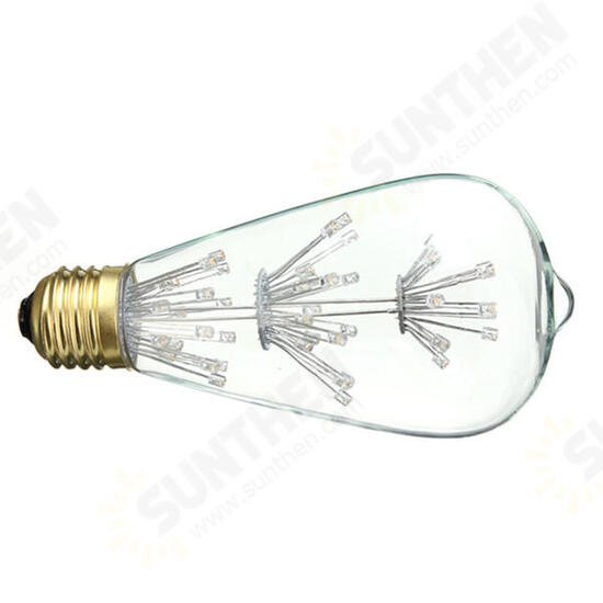 E27 ST64 3W Vintage Antique Edison Style Carbon Filament Clear Glass Bulb 220-240V