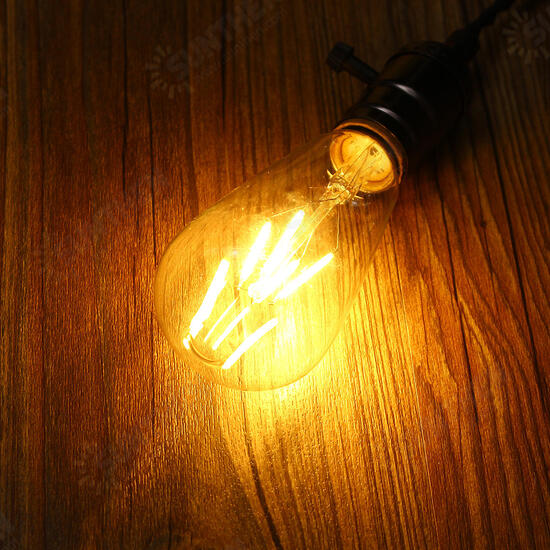 E27 ST64 4W Golden Cover Dimmable Edison Retro Vintage Filament COB LED Bulb Light Lamp AC110/220V