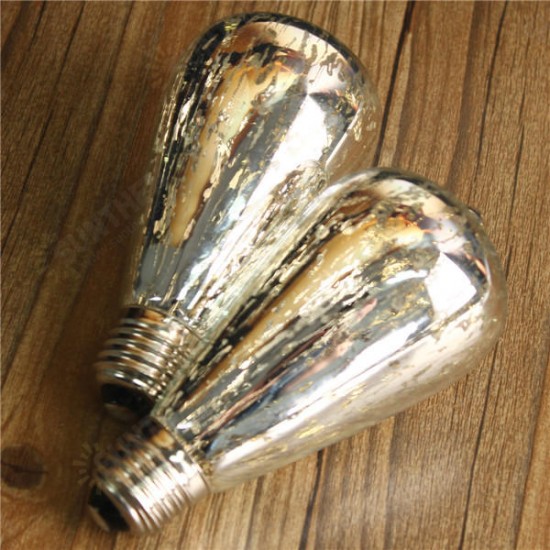 E27 ST64 5W Storm Silvering Vintage Antique Edison Filament COB LED Bulb Light Lamp 85-265V