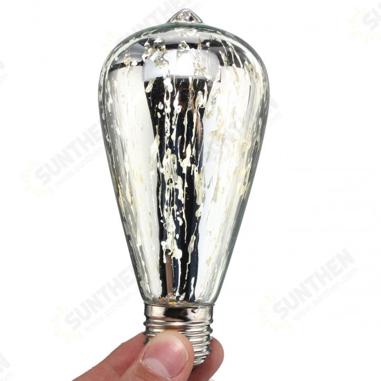 E27 ST64 5W Storm Silvering Vintage Antique Edison Filament COB LED Bulb Light Lamp 85-265V