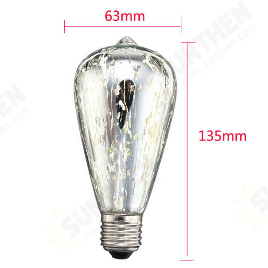 E27 ST64 5W Storm Silvering Vintage Antique Edison Filament COB LED Bulb Light Lamp 85-265V