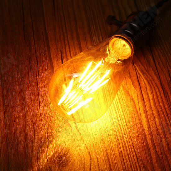 E27 ST64 6W Golden Cover Dimmable Edison Retro Vintage Filament COB LED Bulb Light Lamp AC110/220V