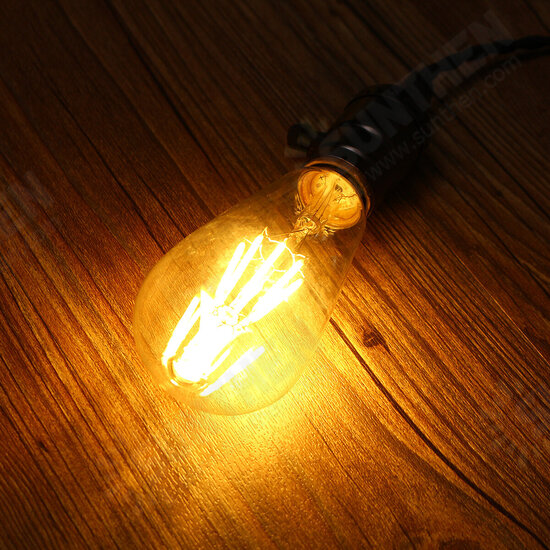 E27 ST64 8W Clear Cover Dimmable Edison Retro Vintage Filament COB LED Bulb Light Lamp AC110/220V