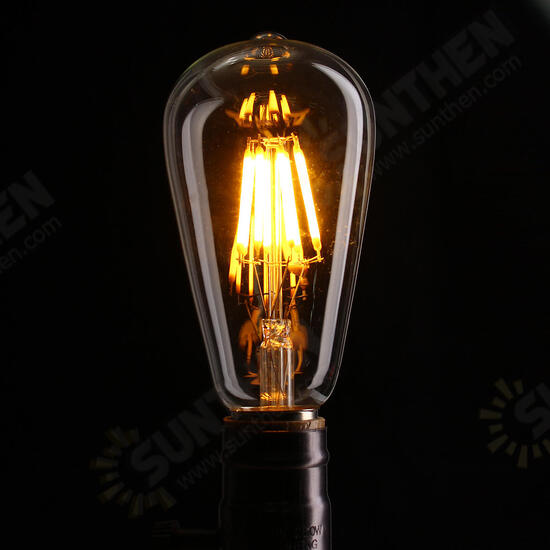 E27 ST64 8W Clear Cover Dimmable Edison Retro Vintage Filament COB LED Bulb Light Lamp AC110/220V