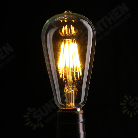 E27 ST64 8W Clear Cover Dimmable Edison Retro Vintage Filament COB LED Bulb Light Lamp AC110/220V