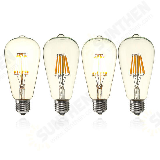 E27 ST64 8W Clear Cover Dimmable Edison Retro Vintage Filament COB LED Bulb Light Lamp AC110/220V