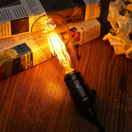 E27 ST64 8W Golden Cover Dimmable Edison Retro Vintage Filament COB LED Bulb Light Lamp AC110/220V