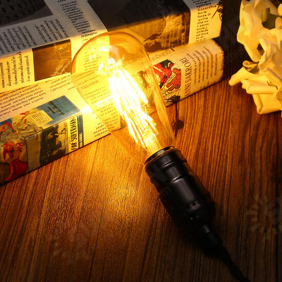 E27 ST64 8W Golden Cover Dimmable Edison Retro Vintage Filament COB LED Bulb Light Lamp AC110/220V