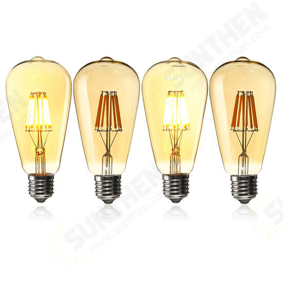 E27 ST64 8W Golden Cover Dimmable Edison Retro Vintage Filament COB LED Bulb Light Lamp AC110/220V