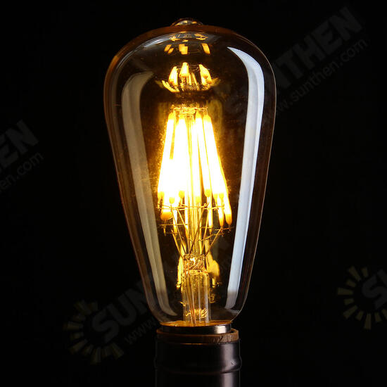 E27 ST64 8W Golden Cover Dimmable Edison Retro Vintage Filament COB LED Bulb Light Lamp AC110/220V