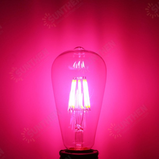 E27 ST64 8W RGB Edison Rereo Glass 800Lm Vintage Incandescent Light Lamp Bulb AC220V