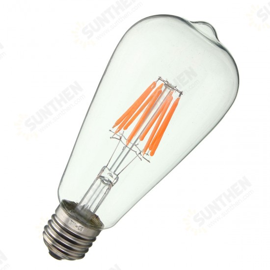 E27 ST64 8W RGB Edison Rereo Glass 800Lm Vintage Incandescent Light Lamp Bulb AC220V