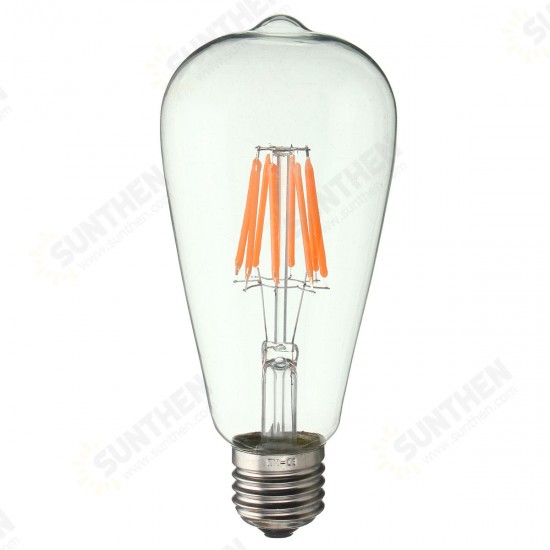 E27 ST64 8W RGB Edison Rereo Glass 800Lm Vintage Incandescent Light Lamp Bulb AC220V