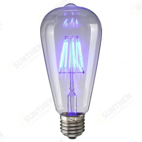 E27 ST64 8W RGB Edison Rereo Glass 800Lm Vintage Incandescent Light Lamp Bulb AC220V