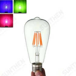 E27 ST64 8W RGB Edison Rereo Glass 800Lm Vintage Incandescent Light Lamp Bulb AC220V E27 ST64 8W RGB Edison Rereo Glass 800Lm Vintage Incandescent Light Lamp Bulb AC220V