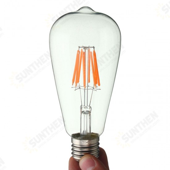 E27 ST64 8W RGB Edison Rereo Glass 800Lm Vintage Incandescent Light Lamp Bulb AC220V