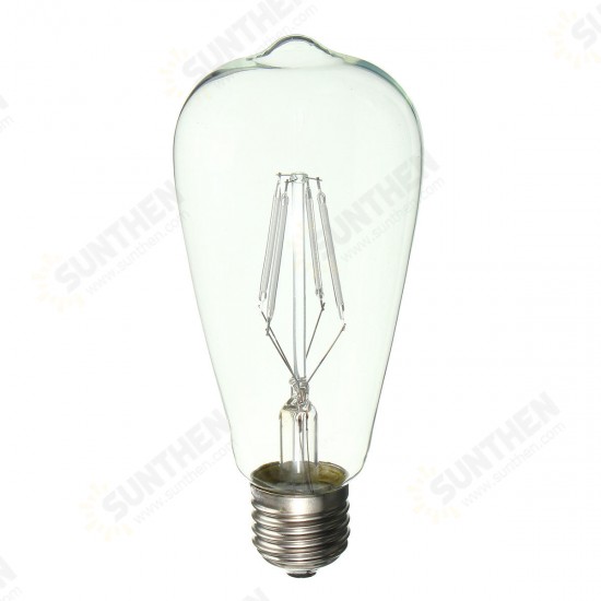 E27 ST64 Retro Edison LED 4W COB Squirrel Cage Colorful Filament Glass Light Lamp Bulb AC 220V