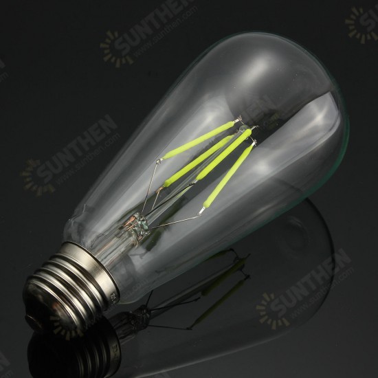 E27 ST64 Retro Edison LED 4W COB Squirrel Cage Colorful Filament Glass Light Lamp Bulb AC 220V