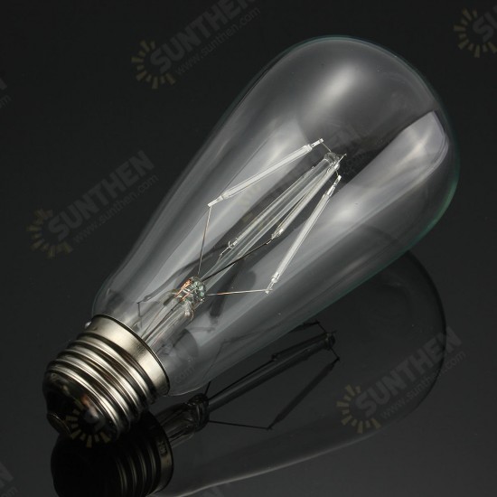 E27 ST64 Retro Edison LED 4W COB Squirrel Cage Colorful Filament Glass Light Lamp Bulb AC 220V