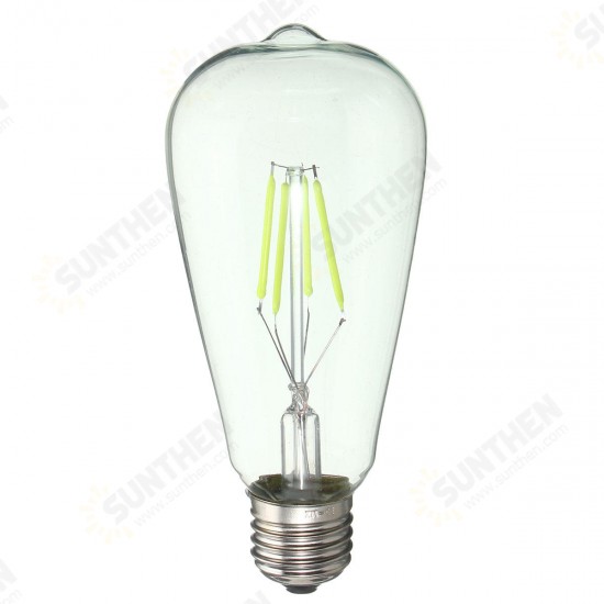 E27 ST64 Retro Edison LED 4W COB Squirrel Cage Colorful Filament Glass Light Lamp Bulb AC 220V