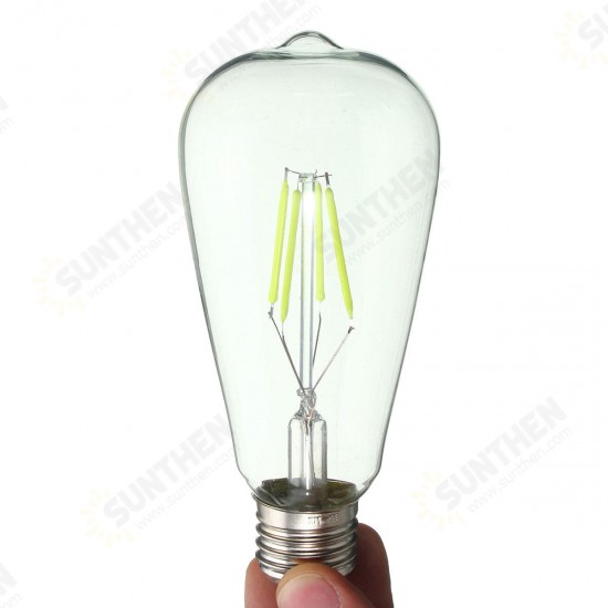 E27 ST64 Retro Edison LED 4W COB Squirrel Cage Colorful Filament Glass Light Lamp Bulb AC 220V