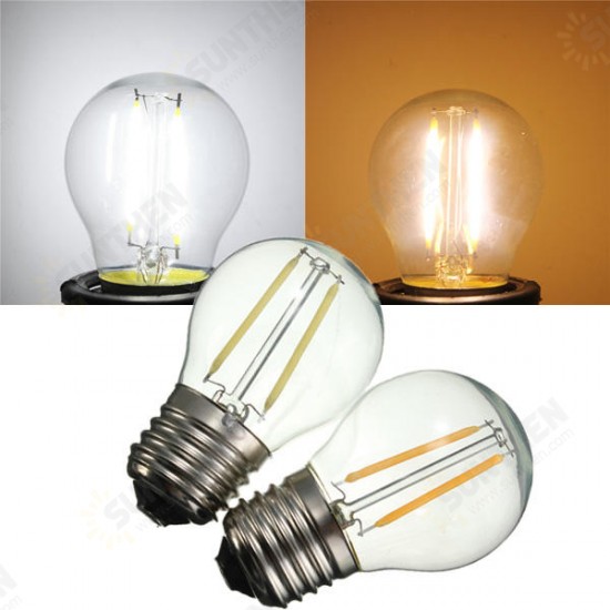 G45 E27 2W White/Warm White Non-Dimmable COB LED Filament Retro Edison Bulbs 220V