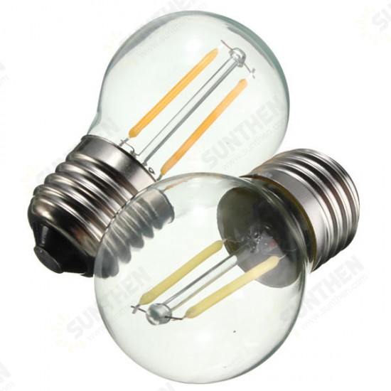 G45 E27 2W White/Warm White Non-Dimmable COB LED Filament Retro Edison Bulbs 220V