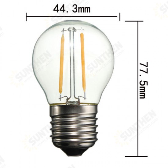 G45 E27 2W White/Warm White Non-Dimmable COB LED Filament Retro Edison Bulbs 220V G45 E27 2W White/Warm White Non-Dimmable COB LED Filament Retro Edison Bulbs 220V