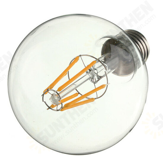 G80 E27 6W Warm White COB LED Filament Retro Edison Bulbs 220V